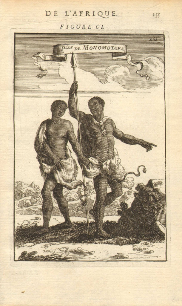 ZIMBABWE & MOZAMBIQUE. Peuples de Monomotapa (Mutapa Kingdom). MALLET 1683